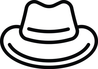 Ten gallon hat icon outline vector. Cowboy straw headgear. Cattleman Stetson cap