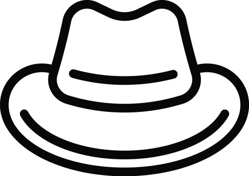 Ten gallon hat icon outline vector. Cowboy straw headgear. Cattleman Stetson cap