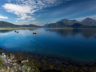 Idillyc landscape near Kattfjord, Norway