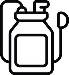 Pesticide applicator icon outline vector. Agriculture sprayer tank. Pest control equipment