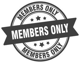members only stamp. members only label on transparent background. round sign