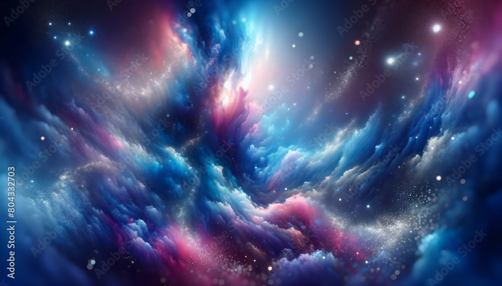 Aufkleber a swirling cosmic nebula with stars, illustrating a space concept on a dark background. creative ima