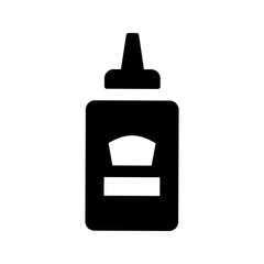 Sauce bottle line icon for web, mobile and infographics. Vector white icon isolated background.