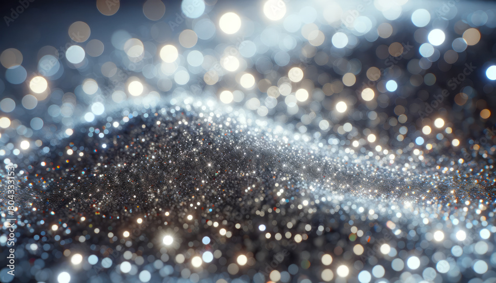 Aufkleber sparkling texture with twinkling lights on a blurred bokeh background, embodying a festive concept. 