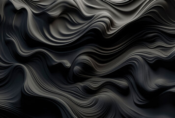 Obraz premium an abstract interplay of black and white waves, creating a fluid and dynamic visual effect