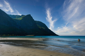 Arctic landscape - Ersfjord beach on Senja Island, Norway