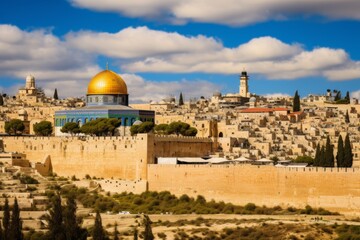View of Old City of Jerusalem With Dome of the Rock
