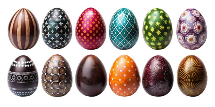 Happy easter colorful easter eggs set 