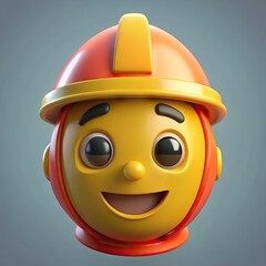 Happy Firefighter Character Illustration in Red, Yellow and Orange Colors. Generative AI