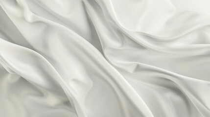 Fototapeta premium White silk folded in soft waves.