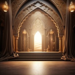 Ornate Arabic Elements: Exquisite Stage Background