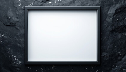 Frame on the black stone background, Blank Copy-Space at the center of image 