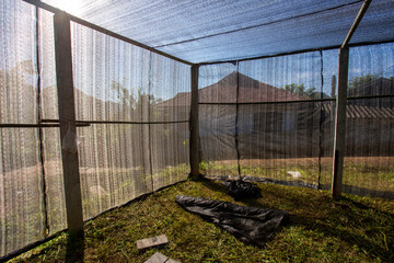 Black Shading Net in a newly created factory with Shading Net helps filter sunlight.