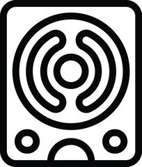 Electromagnetic cooker icon outline vector. Electric cooking hob. Kitchen innovative appliance