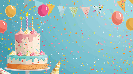 Birthday design over blue background vector illustrat