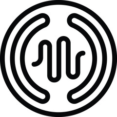 Copper coil cooktop icon outline vector. Magnetic cookware. Induction kitchen cooker