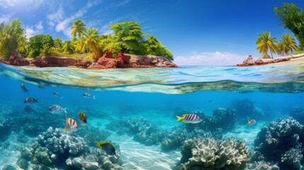 tropical coral reef.