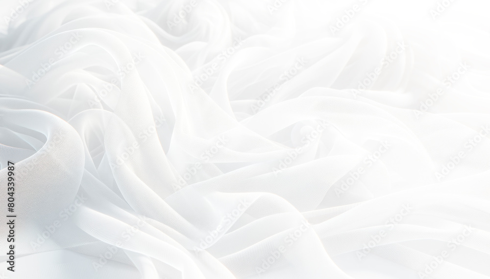 Aufkleber undulating white fabric texture on a bright backdrop, concept of purity and softness. generative ai