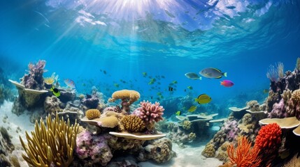 tropical coral reef.