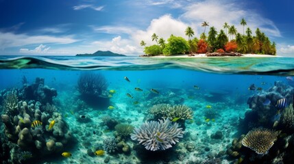 tropical coral reef.