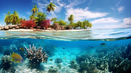 tropical coral reef.