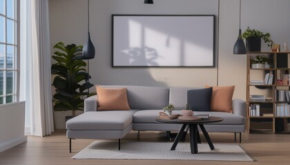 Sleek Simplicity: Modern Interior Design Frame Mockup