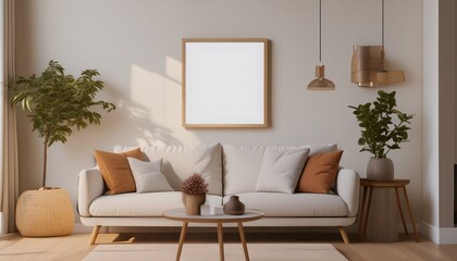 Living Room Elegance: Poster Mockup Perfect for Interior Decor
