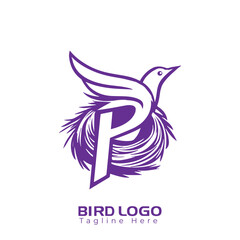Free Vector Simple and creative bird logo design , combination of Alphabet and bird
