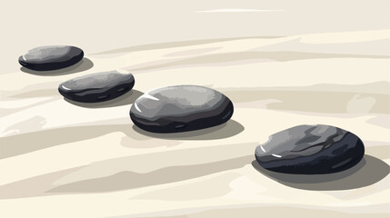 Black spa stones on light sand Vector style vector