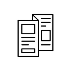 Flyer outline icons, minimalist vector illustration ,simple transparent graphic element .Isolated on white background