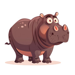 Hippo flat illustration transparent