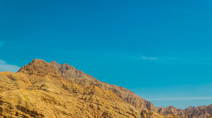 A view from Top Of Jebel Jais in Ras Al Khaima at sunrise. 