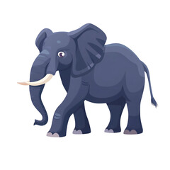 Fototapeta premium Elephant flat illustration transparent