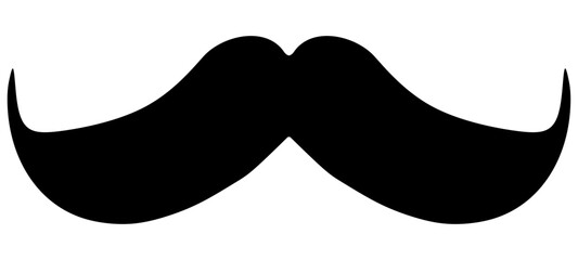 Black moustache isolated on white background.Vector Isolated.