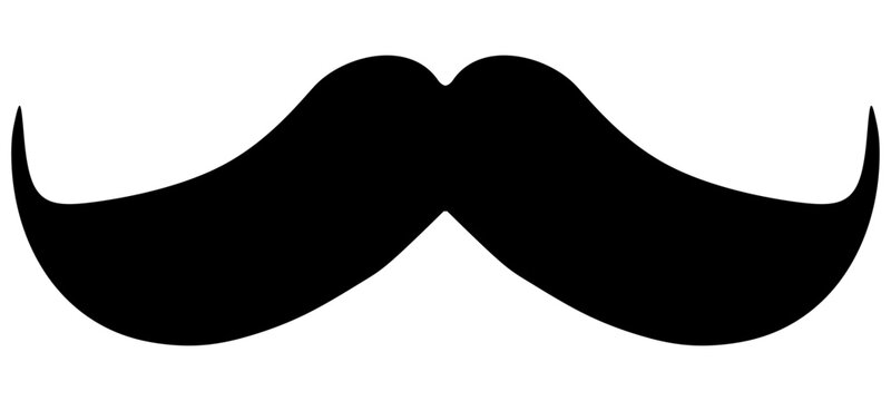 Black moustache isolated on white background.Vector Isolated.