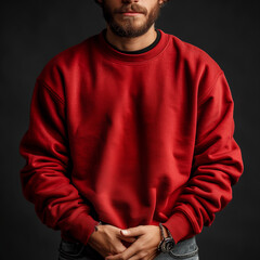 Fototapeta premium red sweatshirt mockup, black sweatshirt mockup, hoodie mockup, male model