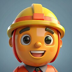 Happy Firefighter Character Illustration in Red, Yellow and Orange Colors. Generative AI