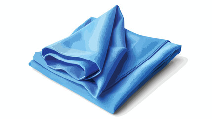Blue folded napkin isolated on white background Vector