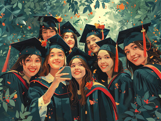 Obraz premium person in graduation cap, ai 