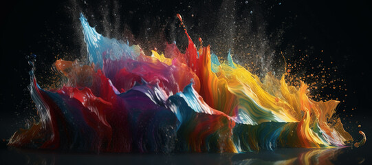 colorful watercolor ink splashes, paint 369