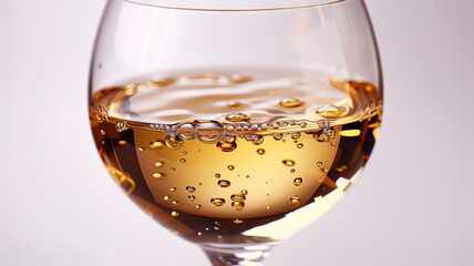 Fototapeta premium This White wine sparkles in a crystal-clear glass, inviting a refined sip.