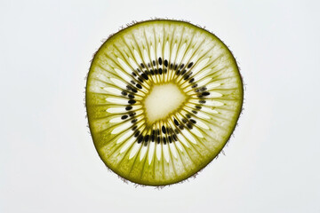 Kiwi slice, seeds visible