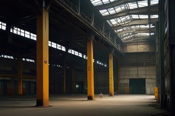Obraz premium A large industrial hall within a repair station
