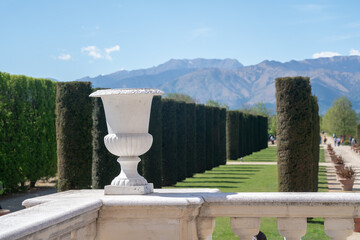 detail of a regal park, with architectural elements and baroque decoration, for very scenic...