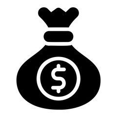 money bag glyph icon
