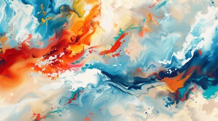 AI generated illustration of Explosive Color Fusion in Abstract Marbled Art Design