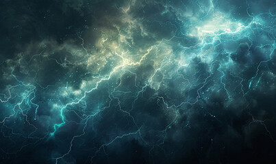 Fototapeta na wymiar lightning in the sky-generative ai
