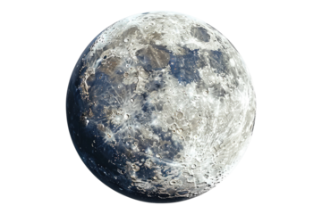 Moon rising through a clear sky Isolated on transparent background