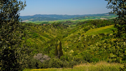Panorama delle caratteristiche le Balze di Volterra, sporgenze calcaree che caratterizzano il...