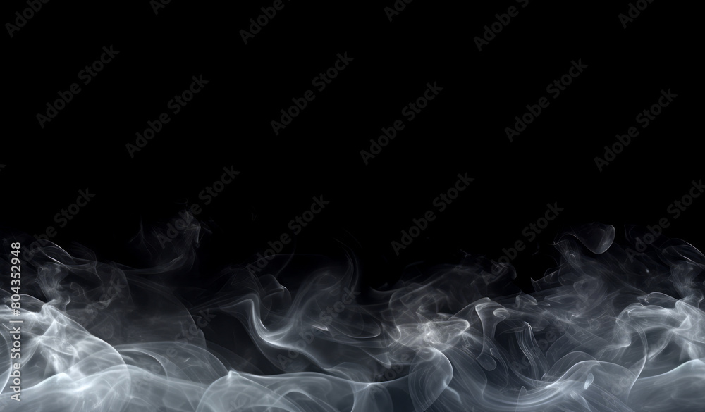 Poster Swirling smoke patterns on a dark background, suitable for modern design backgrounds or branding presentations. Generative AI